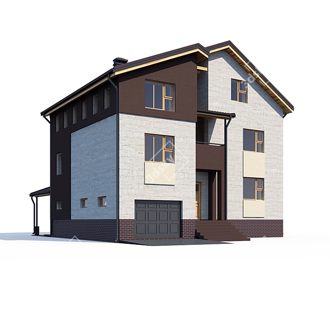 Modern Private House Design 3D model image 1