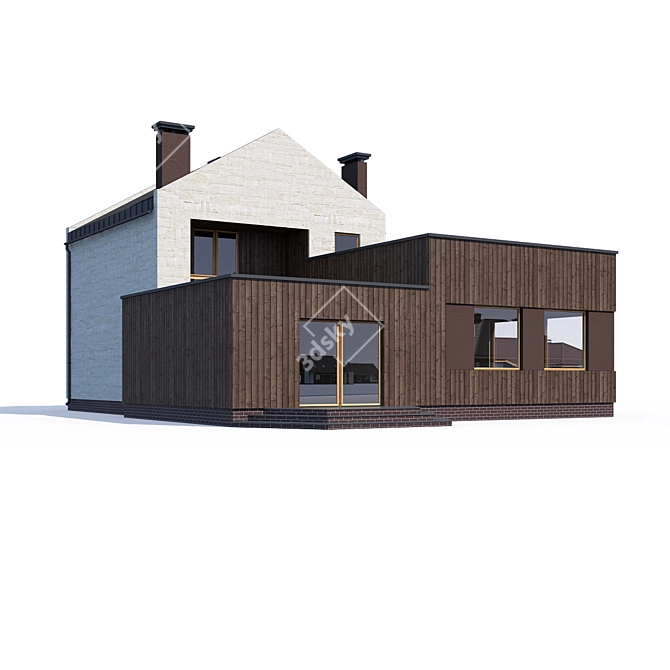 Modern Private House Design 3D model image 1