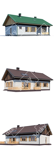 Modern Private House Design Kit 3D model image 3