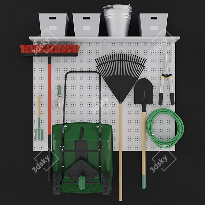 Essential Garden Tools Set 3D model image 1