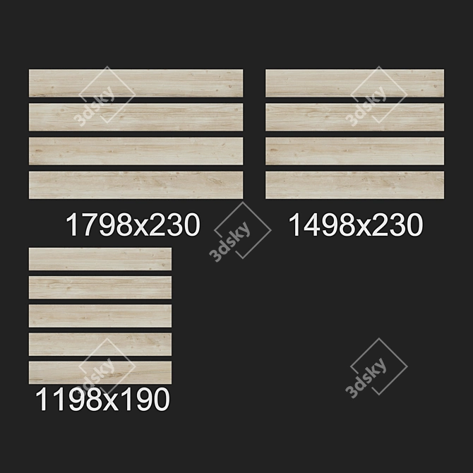 Title: Korzilius Natural Wood Craft Tiles 3D model image 2