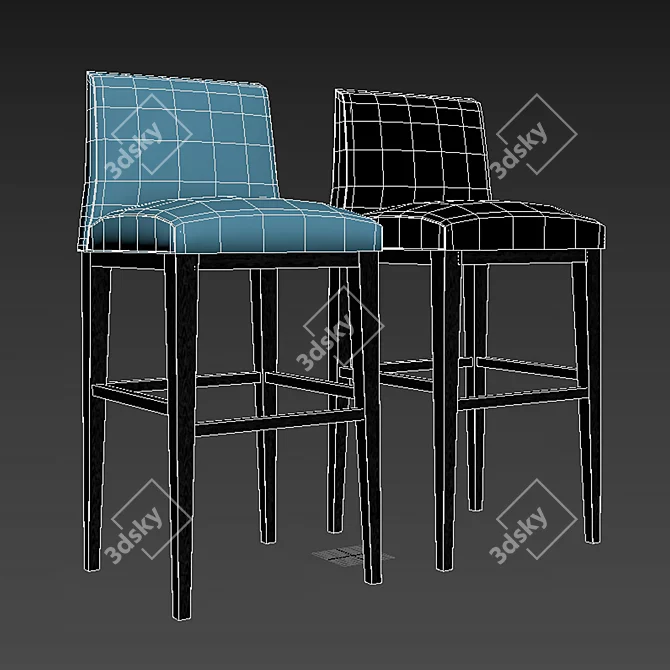 Sleek Malibu Barstool: Stylish and Comfortable 3D model image 3