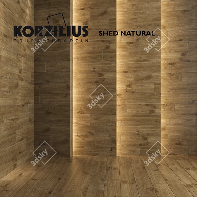 Natural Wood Shed: Multiple Sizes & Textures 3D model image 1