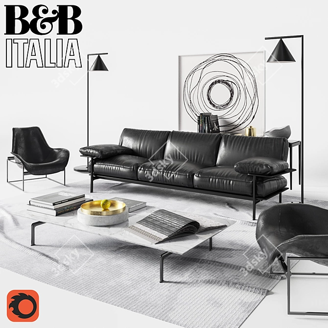 Luxurious B&B Italia Diesis Sofa 3D model image 1