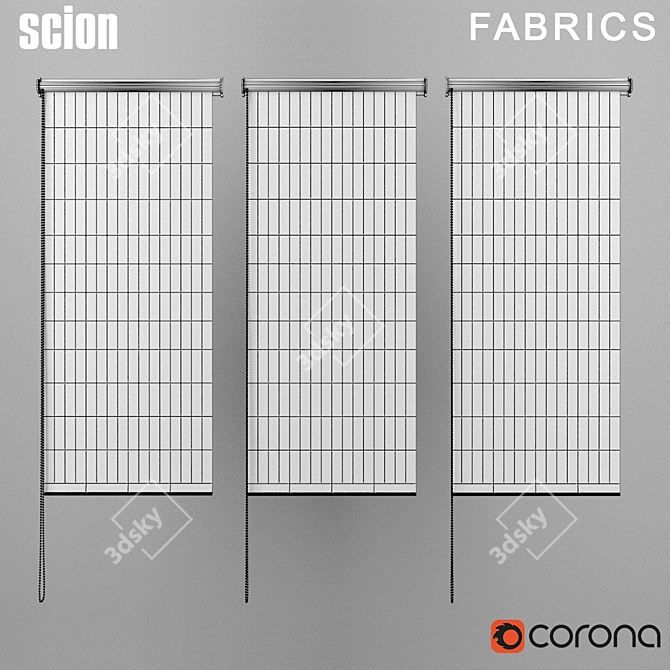 Seamless Roller Blinds with Scion Fabric 3D model image 3