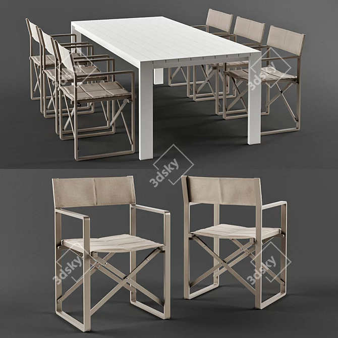 Talenti Chic Director Chair & Table: Elegant Italian Design 3D model image 1