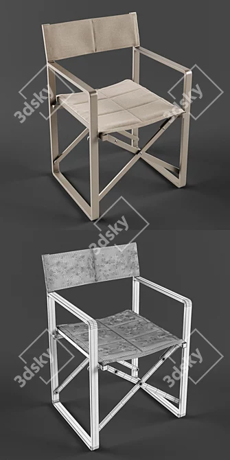 Talenti Chic Director Chair & Table: Elegant Italian Design 3D model image 2