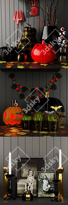 Spooky Halloween Decor Set 3D model image 2
