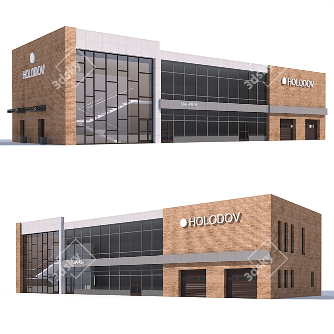 Dual Level Retail Space 3D model image 1