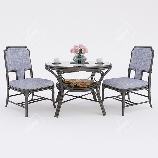 Elegant Nueva Dining Set 3D model image 1
