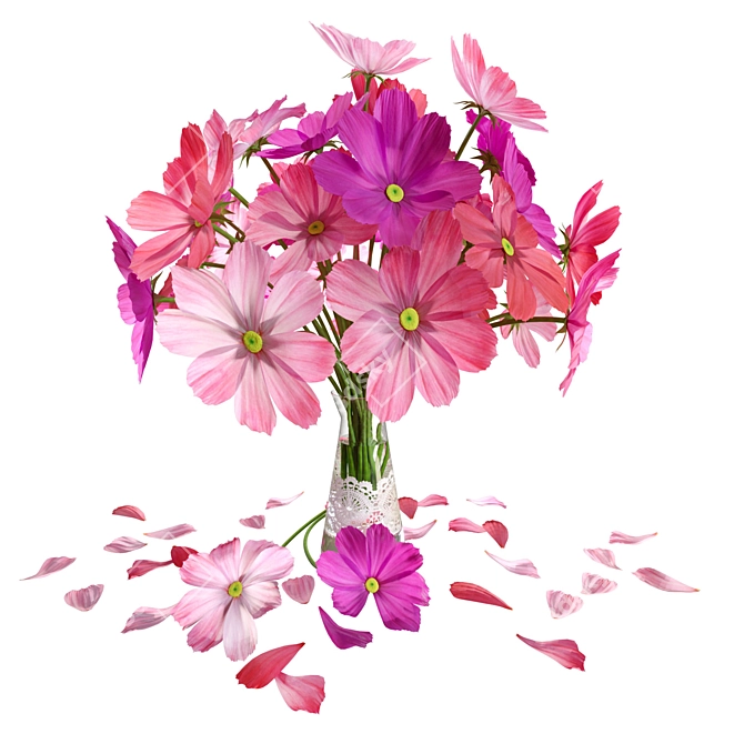 Elegant Blooms Bouquet 3D model image 1