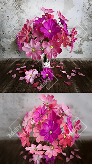 Elegant Blooms Bouquet 3D model image 2