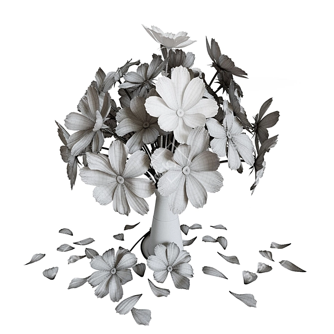 Elegant Blooms Bouquet 3D model image 3