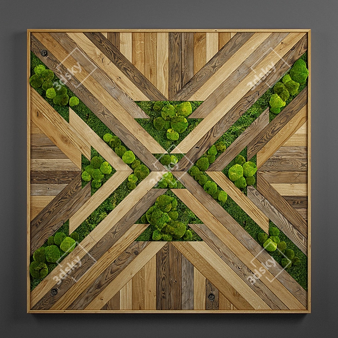 Elegant Panel Wood Art. 3D model image 1