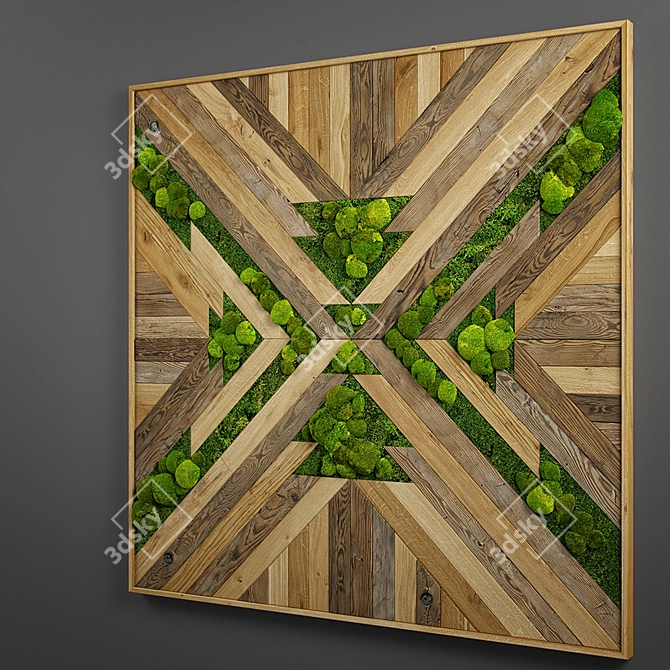 Elegant Panel Wood Art. 3D model image 2