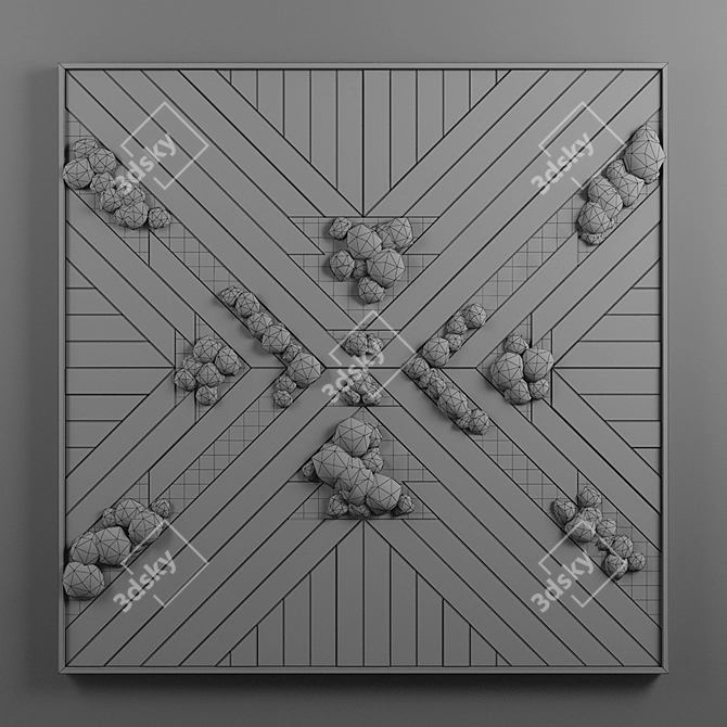 Elegant Panel Wood Art. 3D model image 3