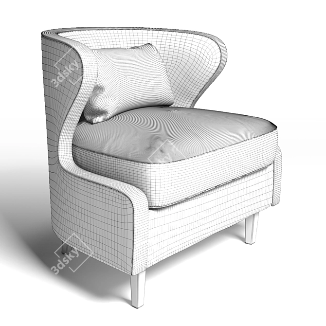 Vidia: Modern Classic Armchair 3D model image 2