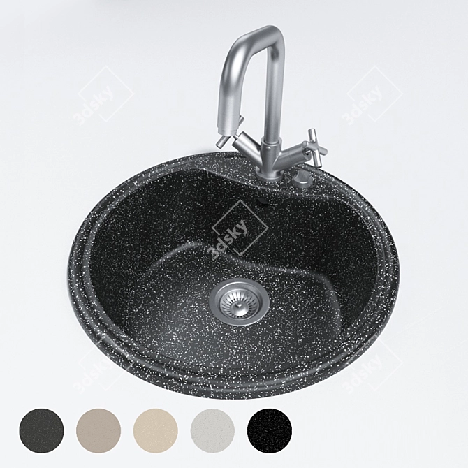 Granite Sink CG 6 - 51x51 cm 3D model image 1