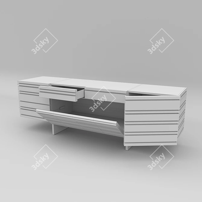 Layered Oak Sideboard 3D model image 3