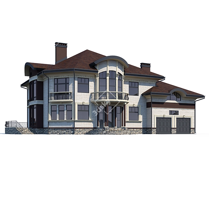 Modern Private House Design 3D model image 1