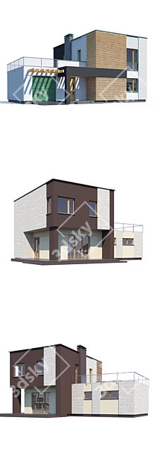 Modern Private House Design 3D model image 3