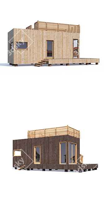 Modern 3D House Design 3D model image 2
