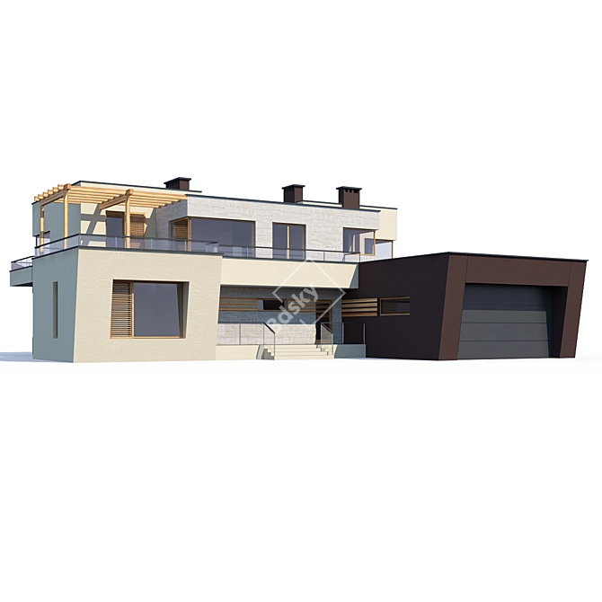 Modern ABS House Design 3D model image 1