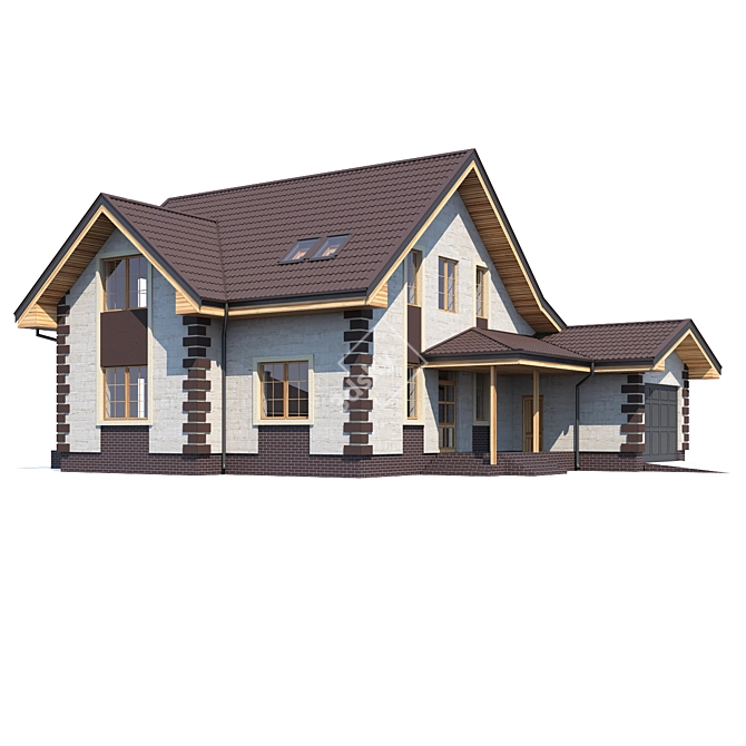 Modern Private House Design 3D model image 1