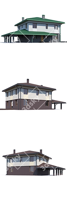 Versatile Private House Design 3D model image 3