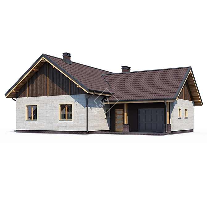 Modern Private House V189 3D model image 1