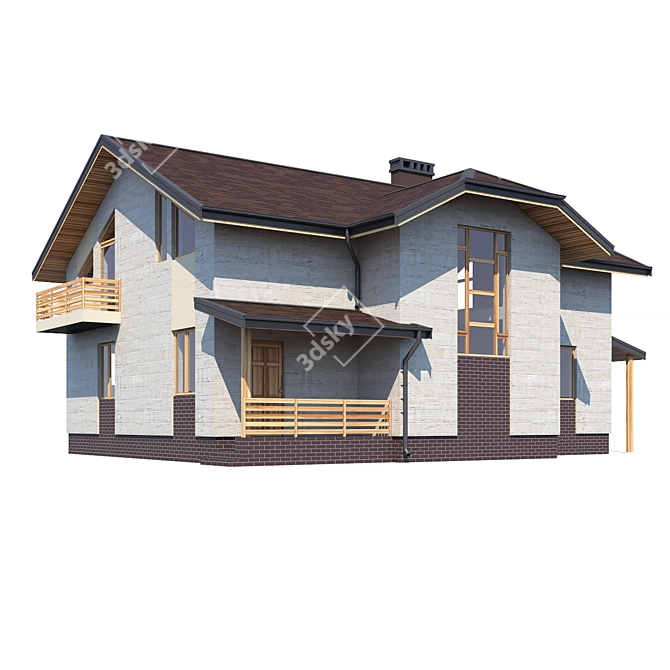 Modern ABS House Design 3D model image 1