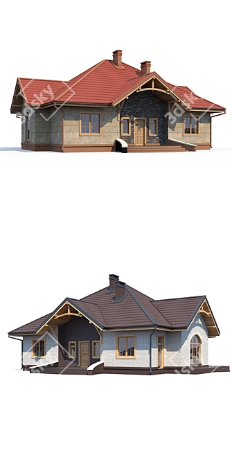 Modern Design House V192 3D model image 2