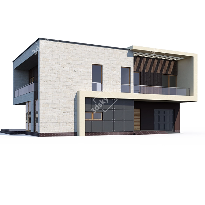 Modern Private House Design Pack 3D model image 1