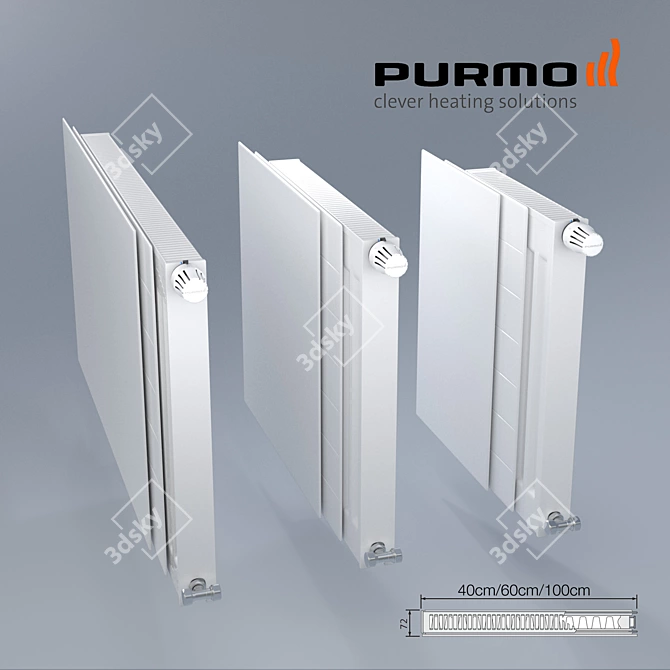 Purmo Radiators - Versatile Sizes & Stylish Design 3D model image 1