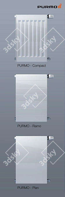 Purmo Radiators - Versatile Sizes & Stylish Design 3D model image 2