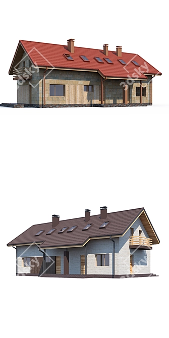 Modern 3D House Design 3D model image 2
