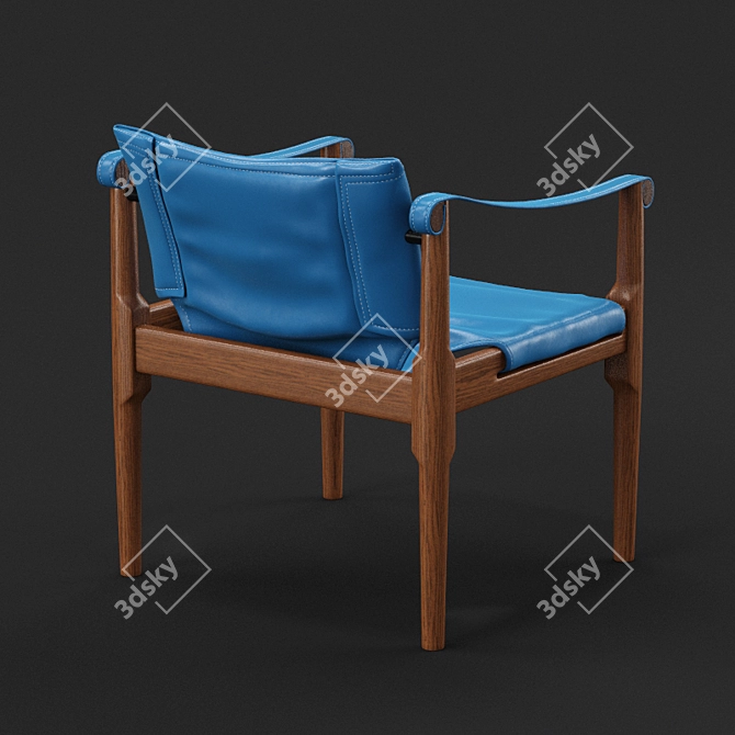 Mid Century Oak Safari Chair by Douglas Heaslet 3D model image 2