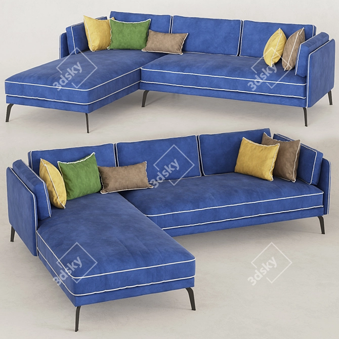 Custom Blue Sofa by Sofas&Decor 3D model image 1