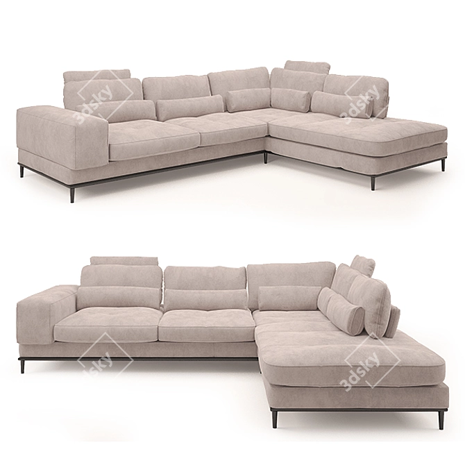 Comfortable Modern Sofa 3D model image 1