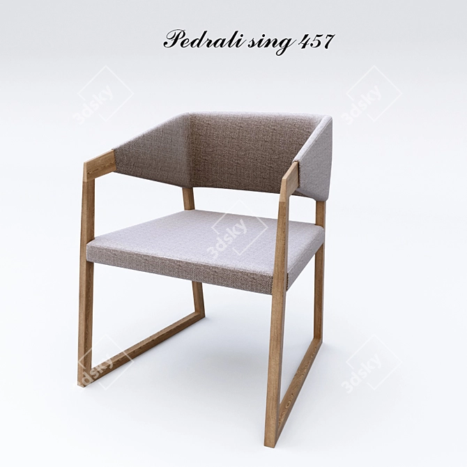 Elegant Walnut Armchair 3D model image 1