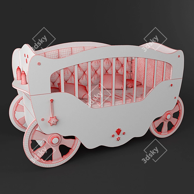 Dreamy Carriage Crib 3D model image 3