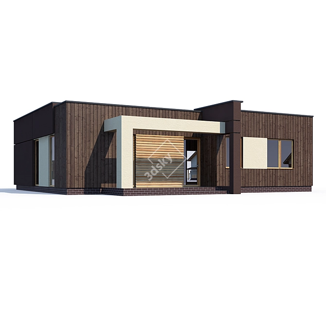 Modern Private House Design Kit 3D model image 1