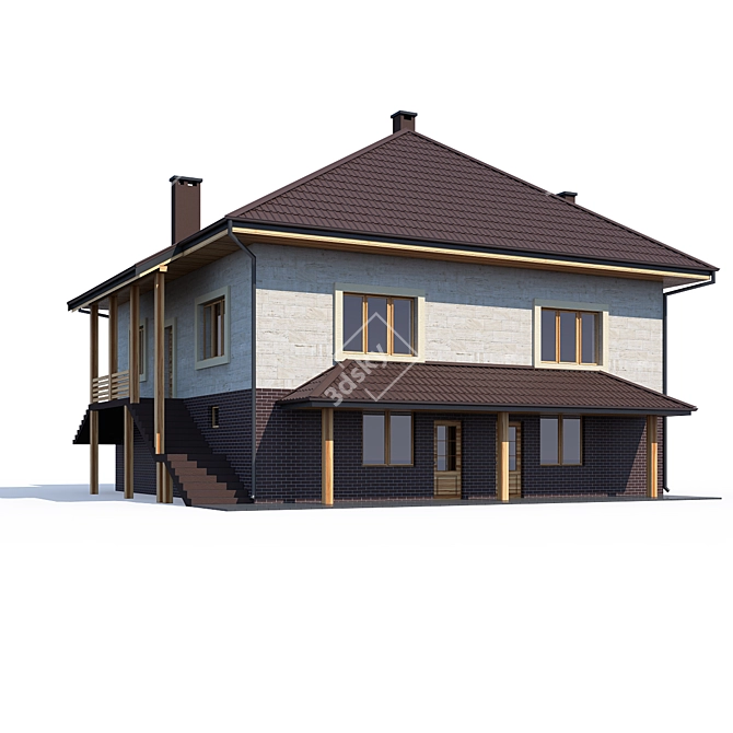 Modern Private House Design 3D model image 1