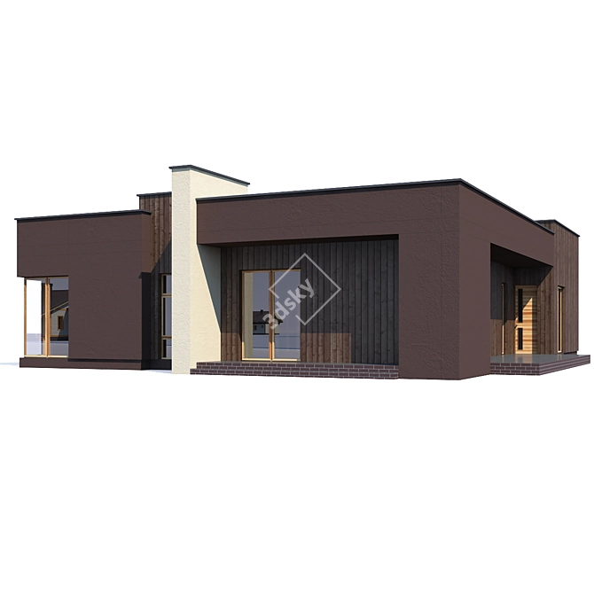 Modern 3D House Design 3D model image 1