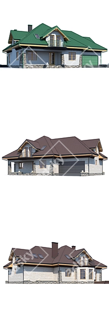 Modern House Design Model 3D model image 3