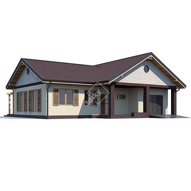 Modern Private House Design 3D model image 1