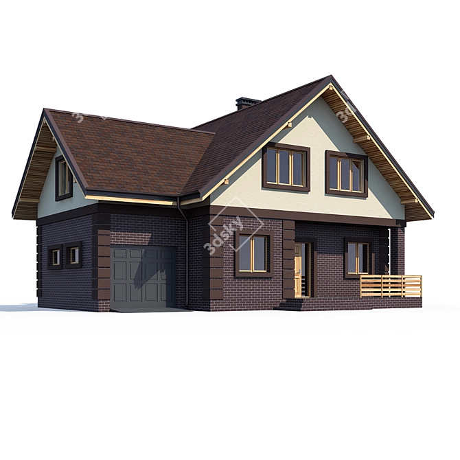 Modern House Design V229 3D model image 1