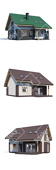 Modern Private House Design Kit 3D model image 3