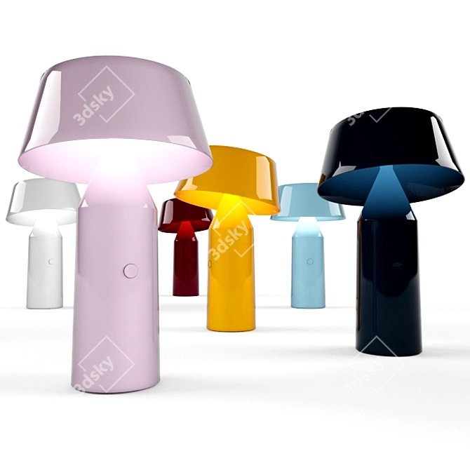 Portable Bicoca Table Lamp - Stylish Lighting Solution 3D model image 1