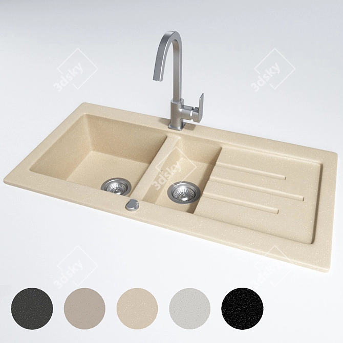 Granite Sink CG 7 - 50x97 cm 3D model image 1